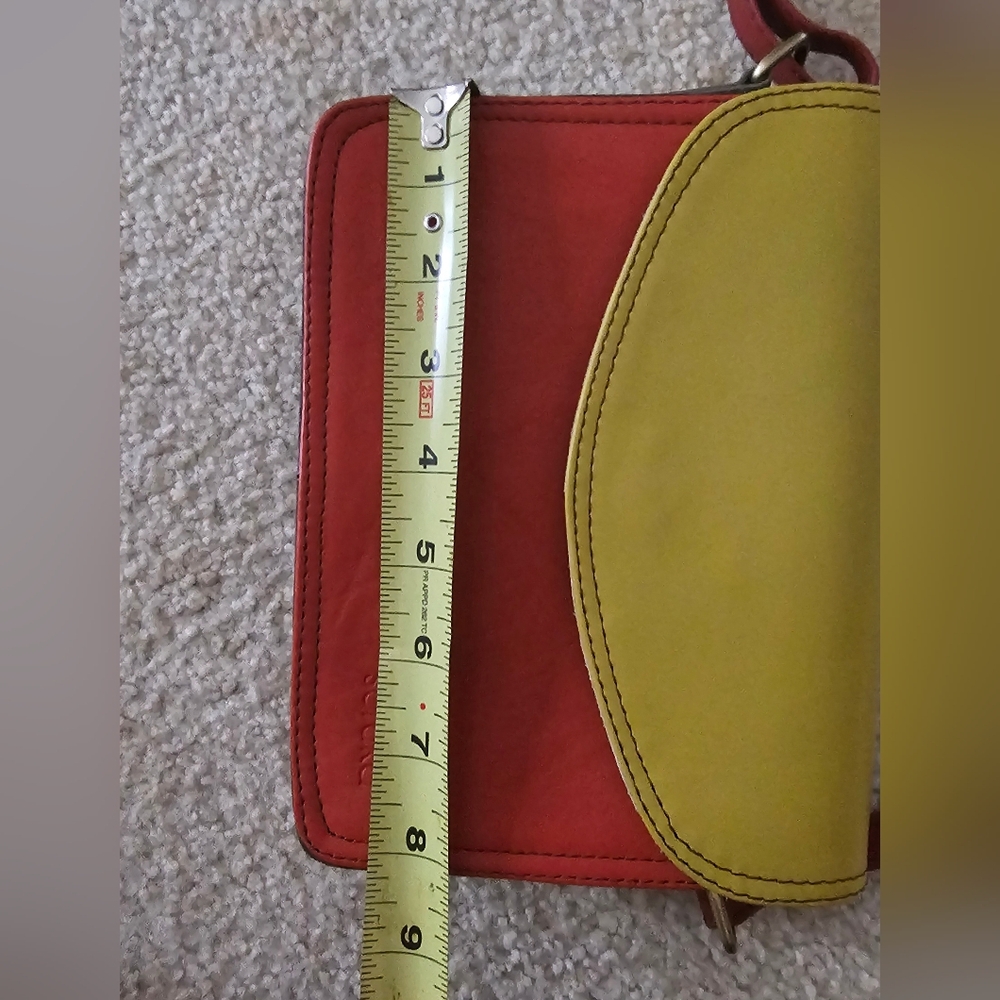 Soruka Unique recycled leather crossbody bag in a Orange and yellow- - Picture 12 of 16